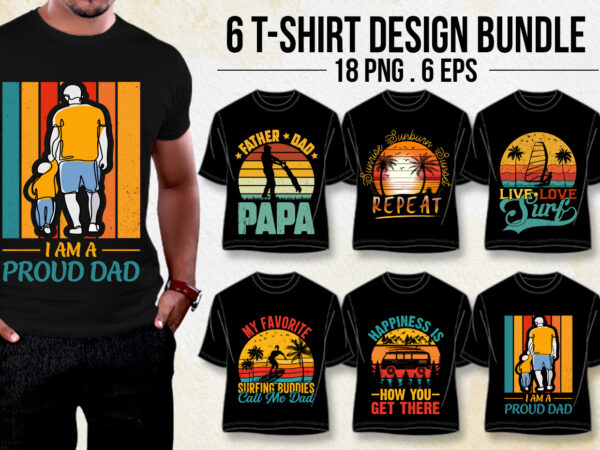 Vintage retro sunset t-shirt design bundle