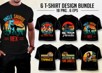 Vintage Retro Sunset T-Shirt Design Bundle