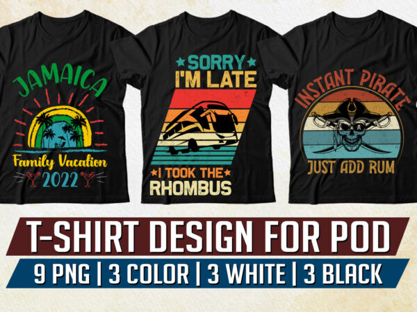 Vintage retro sunset t-shirt design bundle