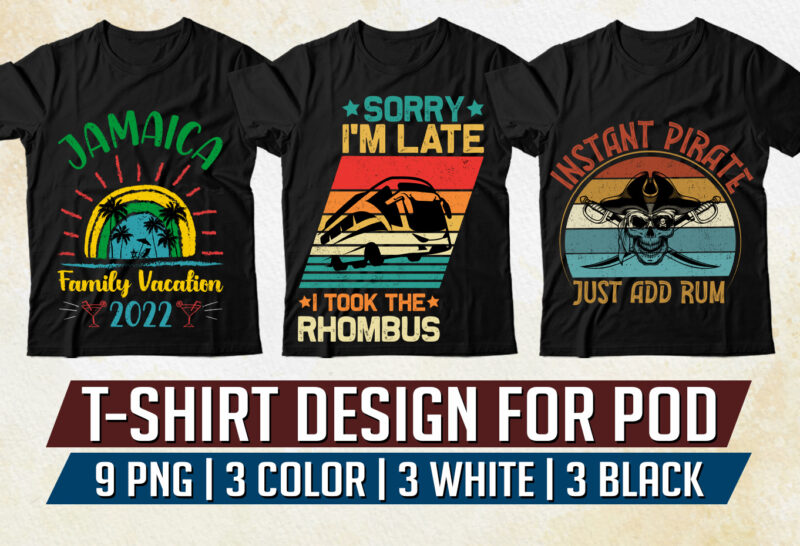 Vintage Retro Sunset T-Shirt Design Bundle