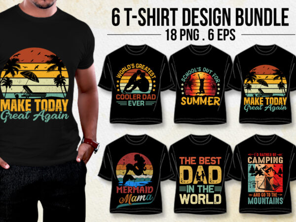 Vintage retro t-shirt design bundle