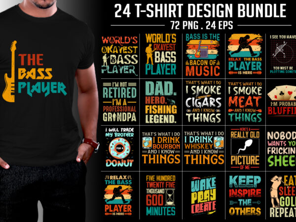 Vintage typography t-shirt design bundle