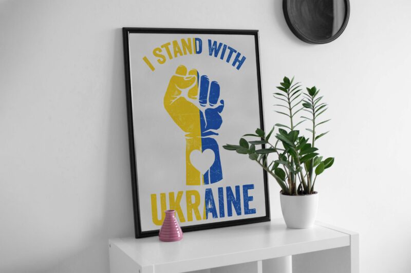 I Stand With Ukraine Heart Tshirt Design