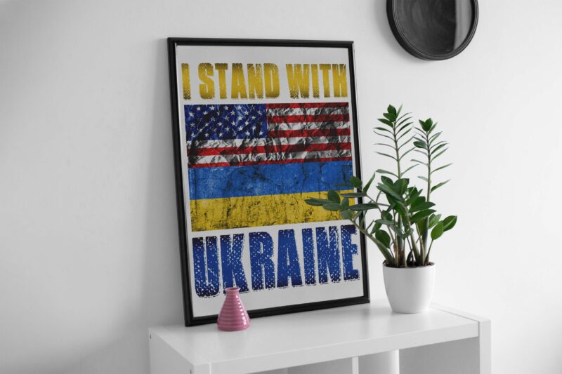 I Stand With Ukraine American Tshirt Design