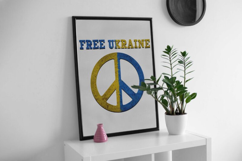 Free Ukraine Peace Symboy Tshirt Design