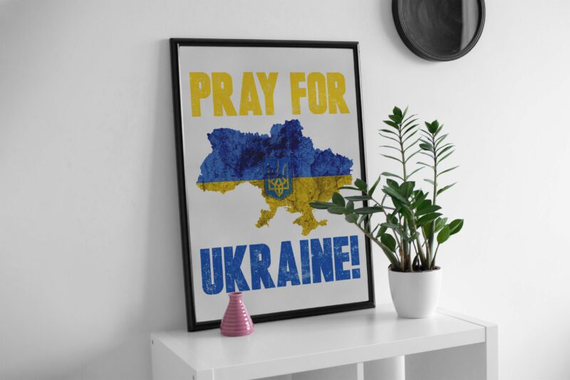 Pray For Ukraine Land Tshirt Design