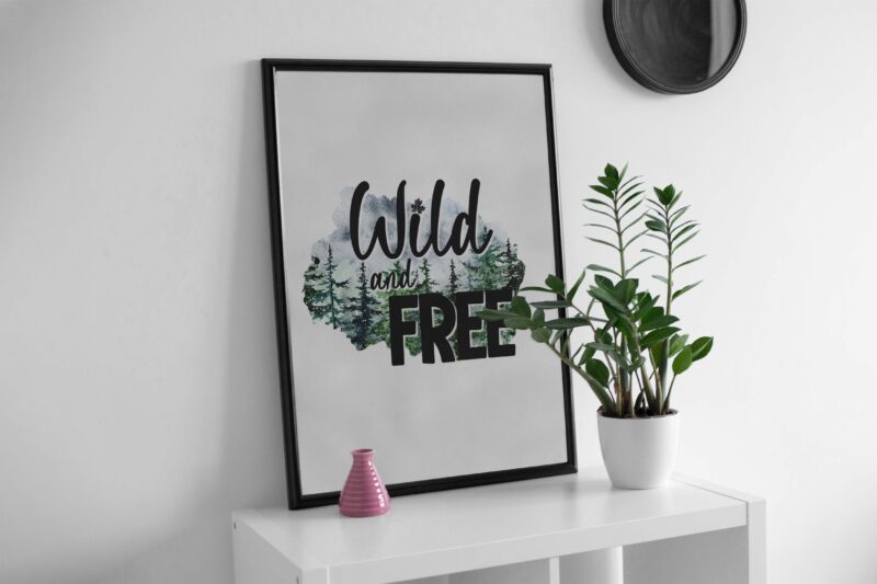 Wild And Free When Camping Tshirt Design