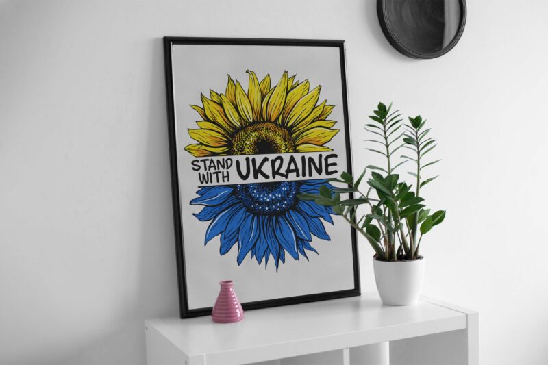 Sunflower Stand With Ukraine Tshirt Design