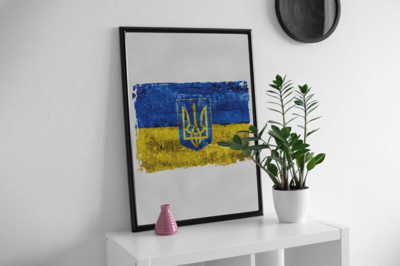 Vintage Ukraine Flag Tshirt Design