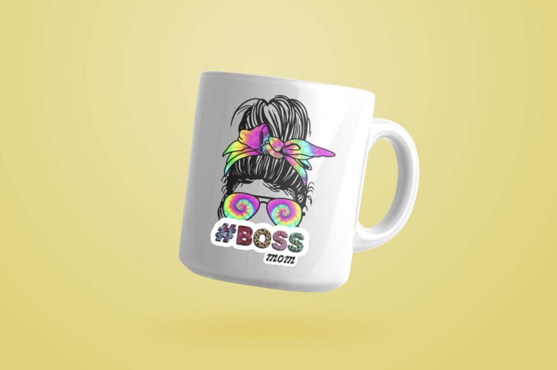 Boss Mom Messy Bun Tshirt Design