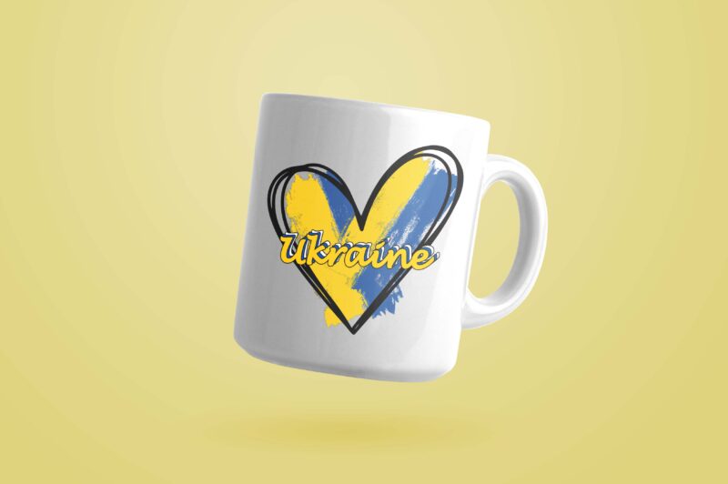 Ukraine Heart Ukraine Flag Tshirt Design