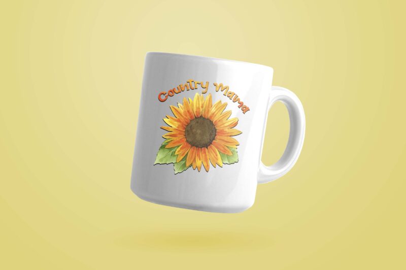 Sunflower Country Mama Tshirt Design