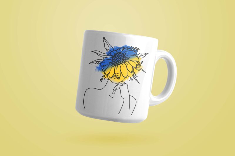 Ukraine Sunflower Face Girl Tshirt Design