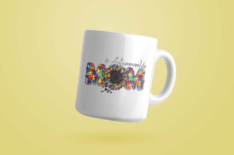 Autism Mom Life Sunflower Tshirt Design