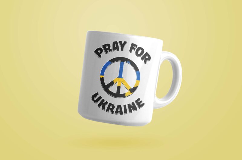 Pray For Ukraine Peace Symbol Tshirt Design