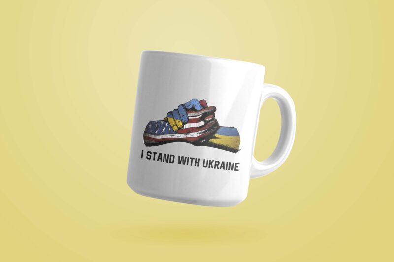 I Stand With Ukraine American Tshirt Design