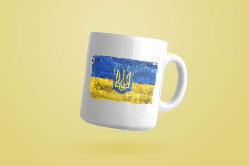 Vintage Ukraine Flag Tshirt Design