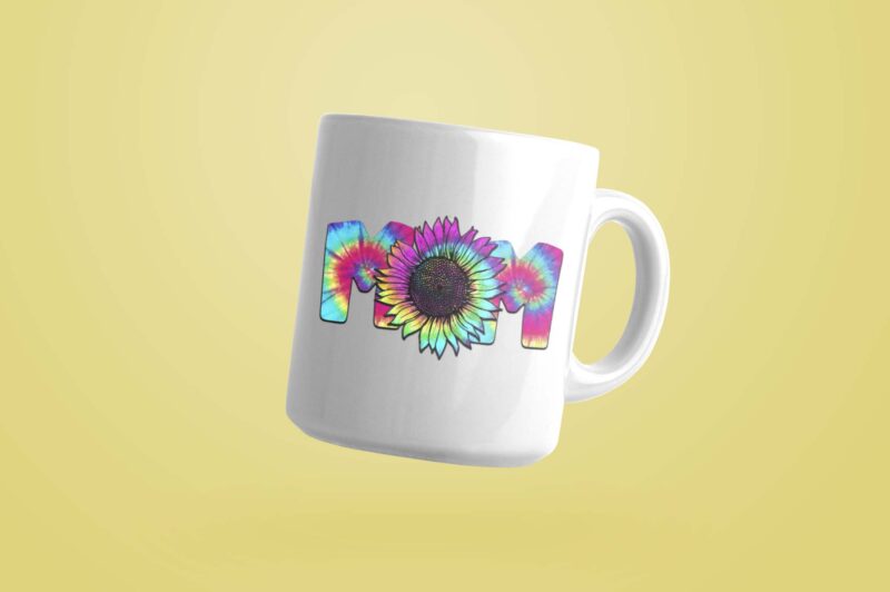 Mom Sunflower Rainbow Color Tshirt Design