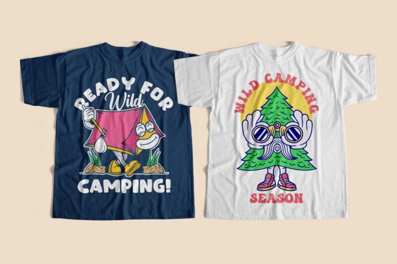 wild camping t-shirt designs