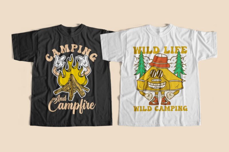 wild camping t-shirt designs