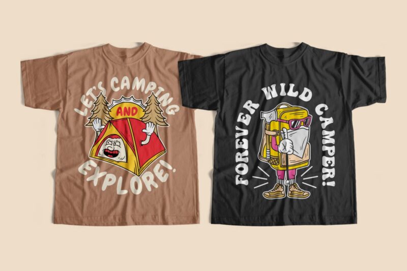 wild camping t-shirt designs
