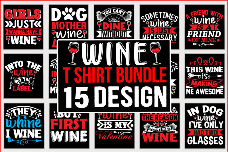 Wine T shirt Design Bundle