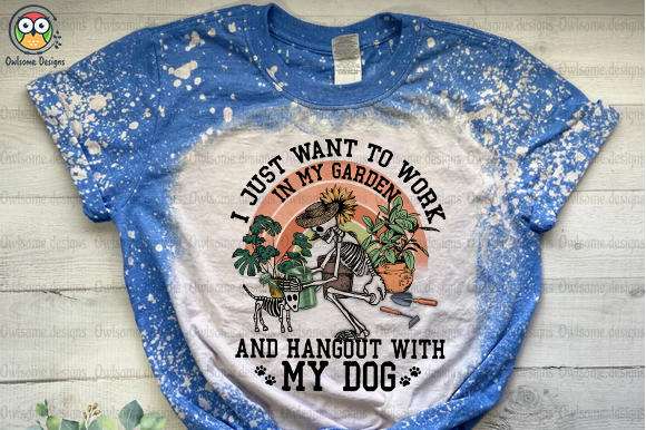 Work in Garden with My Dog T-Shirt Design