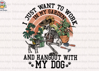 Work in Garden with My Dog T-Shirt Design