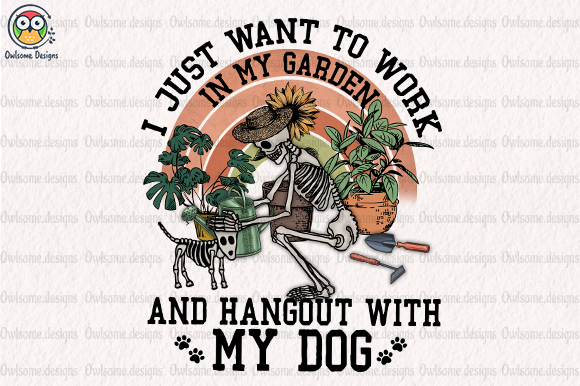 Work in garden with my dog t-shirt design