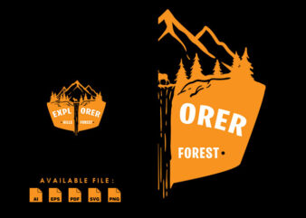 Explore Hills & Forest Tshirt Design