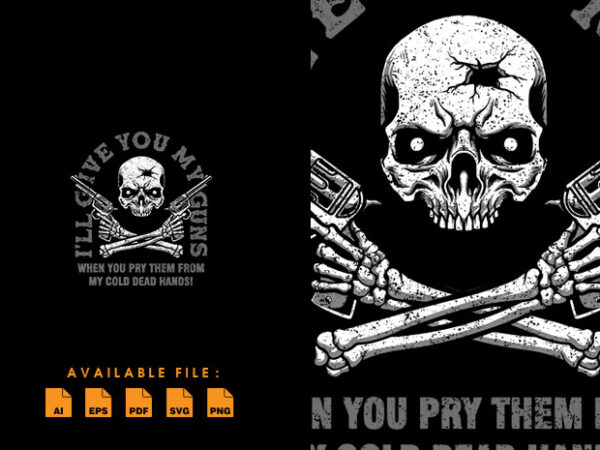 Skull revolver tshirt design
