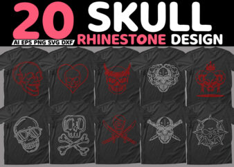 Best Selling Printable Skull rhinestone design Bundle for commercial use.