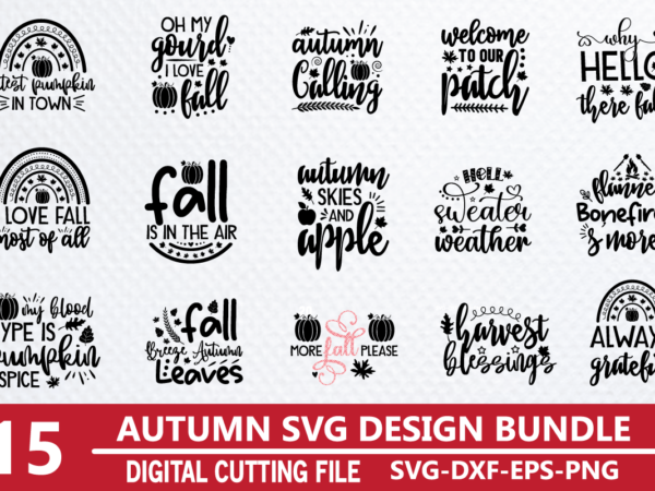 Autumn svg bundle t shirt vector