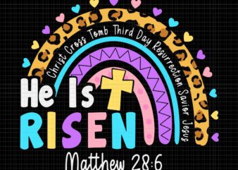 He Is Risen Matthew 28 6 Christian Svg, Rainbow Easter Svg, Easter Day Svg, Bunny Svg