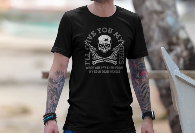 Skull Revolver Tshirt Design