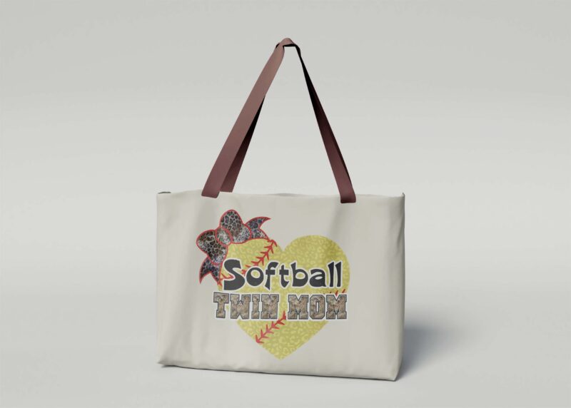 Softball Thin Mom Heart Tshirt Design