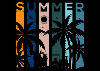Summer beach t-shirt design vintage