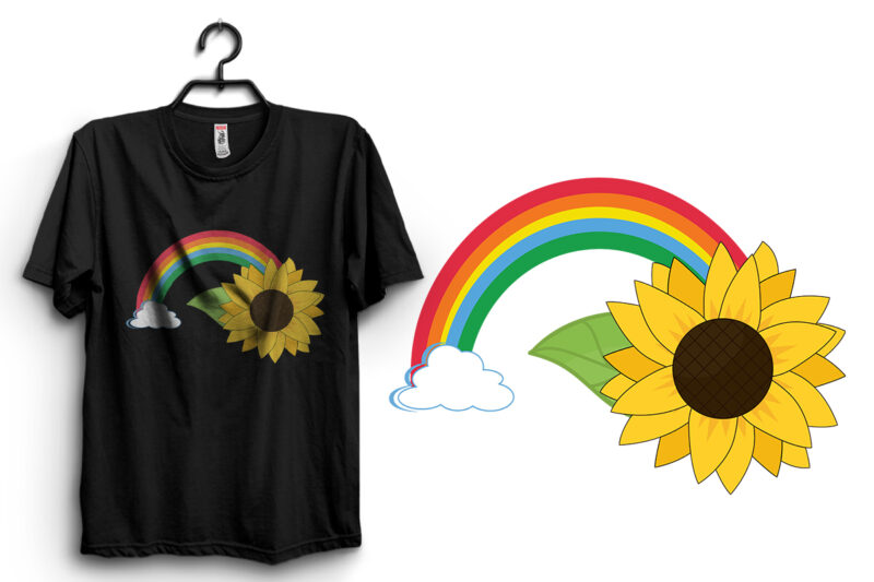 Rainbow Sunflower Summer Floral