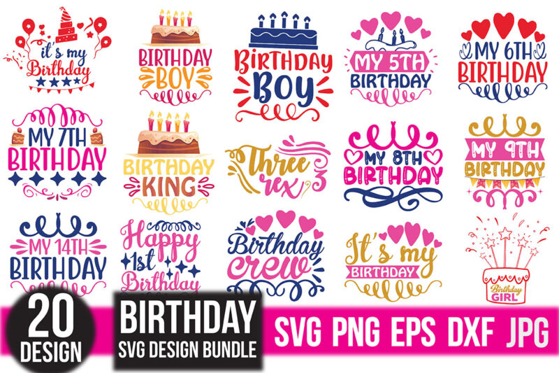 birthday svg design bundle