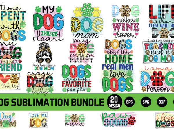 Dog sublimation bundle t shirt vector illustration