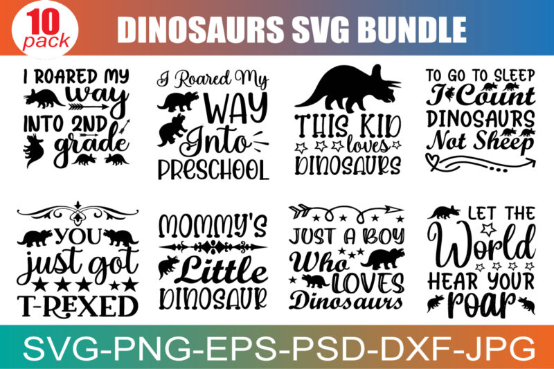 Dinosaur SVG | Dinosaur SVG File | Dinosaur SVG Bundle | Dinosaur Svg Files for Cricut | Dinosaur Clipart | Dino Svg | Vector | Silhouette