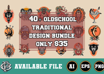 40 + oldschool traditional design bundle