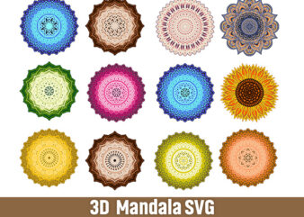 Mandala SVG files Premium Bundle for Glowforge Laser Cut, Cricut, Silhouette Cutting Machine 15 Mandala Svg Designs 3D Multi Layered Svg