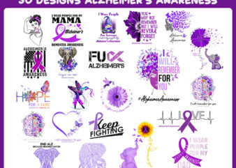 30 alzheimer’s awareness png bundle , awareness elephant purple , i will remember for you png , forget me not , submilation designs