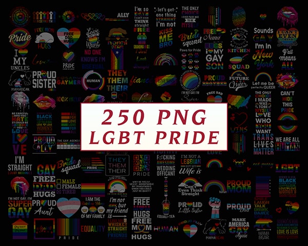250 LGBT Pride Png Bundle, Gay Pride Png, Rainbow Flag, Pride Equality, Lesbian, LGBT Png,Pride Parade,Gay Lesbian, LGBT Mom, Lgbt Awareness