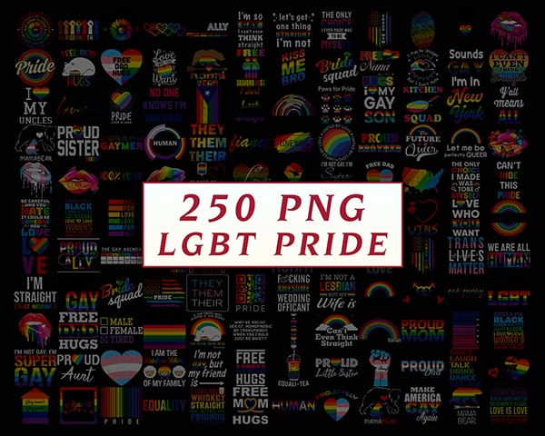 250 LGBT Pride Png Bundle, Gay Pride Png, Rainbow Flag, Pride Equality, Lesbian, LGBT Png,Pride Parade,Gay Lesbian, LGBT Mom, Lgbt Awareness