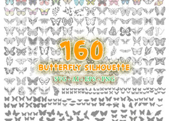 Butterfly Silhouette SVG, Butterfly Clipart Bundle, Butterfly Svg cut files for Cricut, t shirt template
