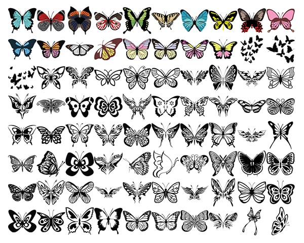 Butterfly Silhouette SVG, Butterfly Clipart Bundle, Butterfly Svg cut files for Cricut,
