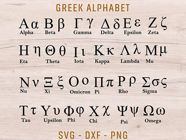 Greek alphabet svg files, greek alphabet clipart, greek alphabet svg files t shirt design template