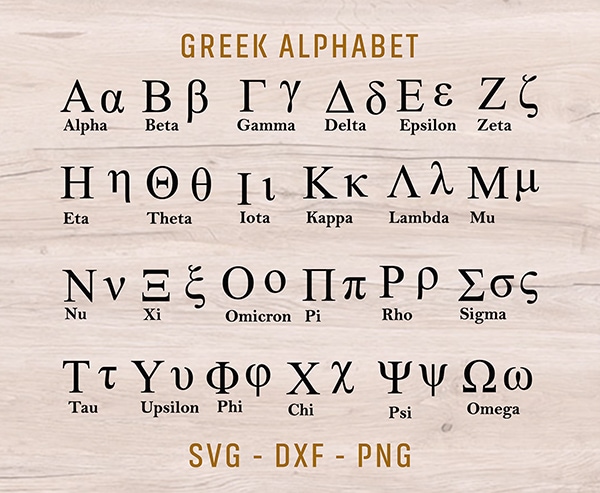 GREEK ALPHABET SVG Files, Greek Alphabet Clipart, Greek Alphabet Svg Files